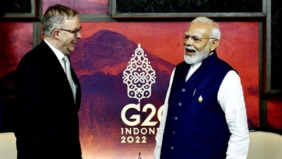 Australia PM India Visit: Prime Minister Narendra Modi in a bilateral meeting with the Prime Minister of Australia Anthony Albanese at G20. (ANI) Australia PM India Visit: Prime Minister Narendra Modi in a bilateral meeting with the Prime Minister of Australia Anthony Albanese at G20. (ANI)