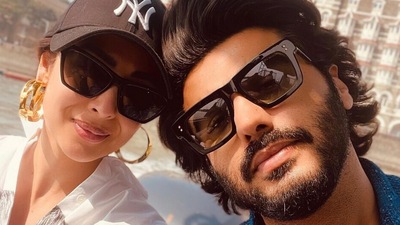 Arjun Kapoor and Malaika Arora near Gateway of India, in Mumbai.