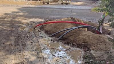 The leaking water pipe near DAV College, Sector 10, Chandigarh. (HT File)