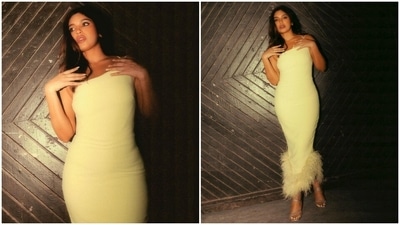 In the end, Bhumi ditched accessories with the ensemble and wore just a pair of silver strappy high heels to style the outfit. (Instagram) In the end, Bhumi ditched accessories with the ensemble and wore just a pair of silver strappy high heels to style the outfit. (Instagram)