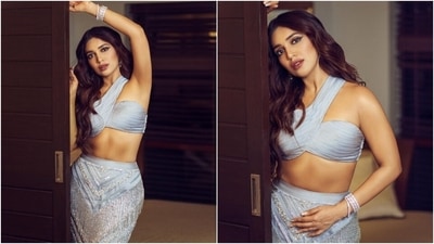 This is not the first time bhumi has served a breathtaking fashion moment for her fans. Earlier, the actor had posted pictures of herself dressed in a greyish-blue ensemble from the shelves of the designer label Garima Karwariya. She chose a one-shoulder midriff-baring bralette with an embellished bodycon skirt and striking jewels. What do you think of both the ensembles worn by Bhumi? (Instagram) This is not the first time bhumi has served a breathtaking fashion moment for her fans. Earlier, the actor had posted pictures of herself dressed in a greyish-blue ensemble from the shelves of the designer label Garima Karwariya. She chose a one-shoulder midriff-baring bralette with an embellished bodycon skirt and striking jewels. What do you think of both the ensembles worn by Bhumi? (Instagram)