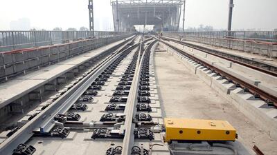 Ghaziabad, India - November 18, 2022: Construction work underway for the Rapid Rail project at Sahibabad, in Ghaziabad, India, on Friday, November 18, 2022. (Photo by Sakib Ali /Hindustan Times)