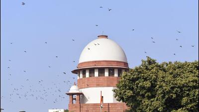 New Delhi, Nov 11 (ANI): A flock of birds passes by the complex of the Supreme Court of India, in New Delhi on Friday. (ANI Photo) (Shrikant Singh) New Delhi, Nov 11 (ANI): A flock of birds passes by the complex of the Supreme Court of India, in New Delhi on Friday. (ANI Photo) (Shrikant Singh)