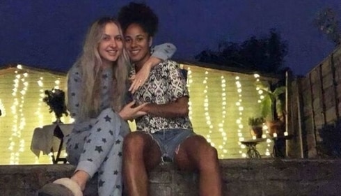 Demi Stokes with her partner Katie Harrington Demi Stokes with her partner Katie Harrington