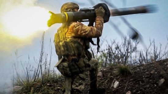 Russia-Ukraine War: A Ukrainian soldier fires an anti-tank missile. (AP)