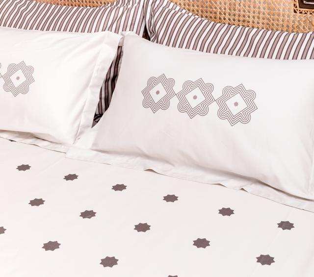 A soft and luxurious, cotton sateen, subtle star printed bedsheet to sleep over, under or get lucky on. (The Iktara bedsheet and pillowcase set by Kyoona) A soft and luxurious, cotton sateen, subtle star printed bedsheet to sleep over, under or get lucky on. (The Iktara bedsheet and pillowcase set by Kyoona)