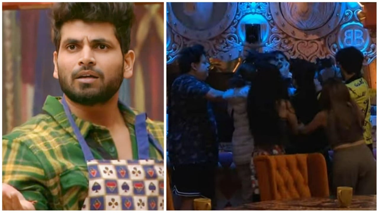 Shiv Thakare held Shalin Bhanot's neck during a fight in the Bigg Boss 16 house. Shiv Thakare held Shalin Bhanot's neck during a fight in the Bigg Boss 16 house.