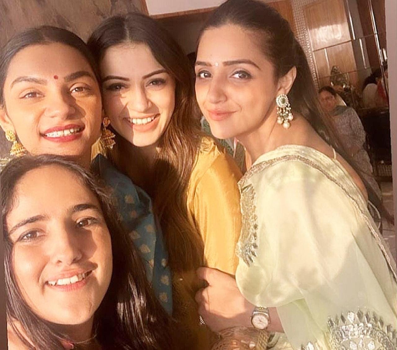 Hansika Motwani during a recent celebration. Hansika Motwani during a recent celebration.