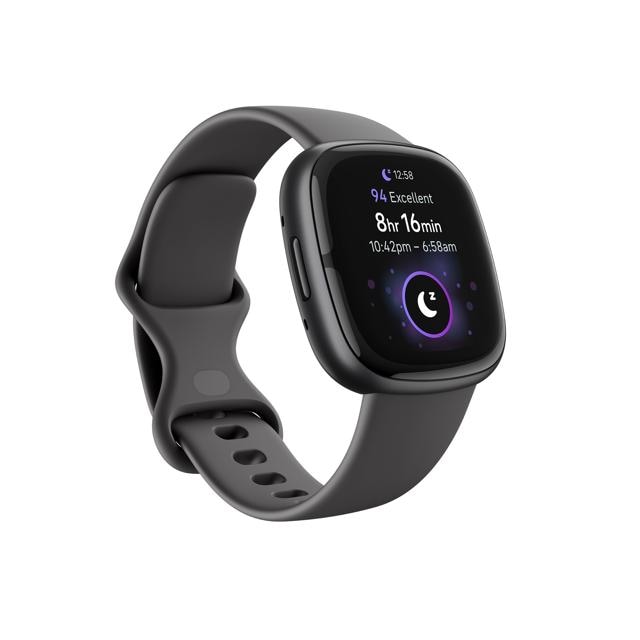 This stylish and essential, health-focused premium smartwatch with a new body response sensor helps you manage stress, track your heart health through the ECG app, PPG algorithm, heart rate variability and skin temperature. (Fitbit Sense 2) This stylish and essential, health-focused premium smartwatch with a new body response sensor helps you manage stress, track your heart health through the ECG app, PPG algorithm, heart rate variability and skin temperature. (Fitbit Sense 2)