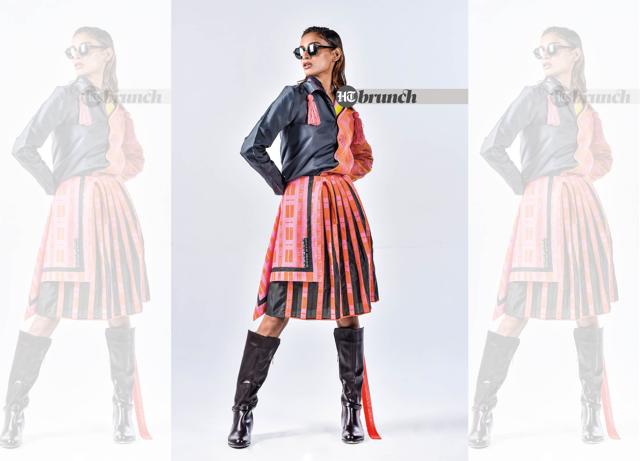 Cotton or linen overshirts layered over lovely bralettes and bustiers is great for Spring; Shirt (outer) and skirt by All To Defy; Shirt (inner) by Erotissch; Boots by Rosso Brunello; Sunglasses by Ray Ban (Raj K Raj)