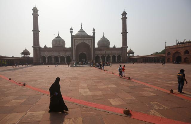 At Jama Masjid in New Delhi. (Amal KS/HT PHOTO) At Jama Masjid in New Delhi. (Amal KS/HT PHOTO)