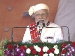 PM Modi addresses public meeting in Valsad, Gujarat.