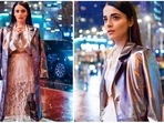 Radhika Madan recently attended her third International Film Festival, Tallin Black Nights Film Festival in Estonia, Europe where her film Sanaa was screened. For the occasion, the actor upped her glam quotient and went all metallic.(Instagram/@radhikamadan)