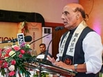 Udupi: Defence Minister Rajnath Singh addresses the convocation ceremony of Manipal Academy of Higher Education, in Udupi, Friday, Nov. 18, 2022. (PTI Photo)(PTI) Udupi: Defence Minister Rajnath Singh addresses the convocation ceremony of Manipal Academy of Higher Education, in Udupi, Friday, Nov. 18, 2022. (PTI Photo)(PTI)