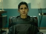 Yashoda movie review: Samantha Ruth Prabhu in a still from the film. Yashoda movie review: Samantha Ruth Prabhu in a still from the film.