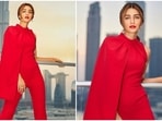 Kriti Sanon promotes Bhediya in Dubai with Varun Dhawan. Kriti Sanon promotes Bhediya in Dubai with Varun Dhawan.