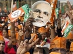 BJP President JP Nadda said his party’s contest is against the Congress and the AAP will forfeit deposit in a majority of the 182 seats going to the polls.(PTI file photo)