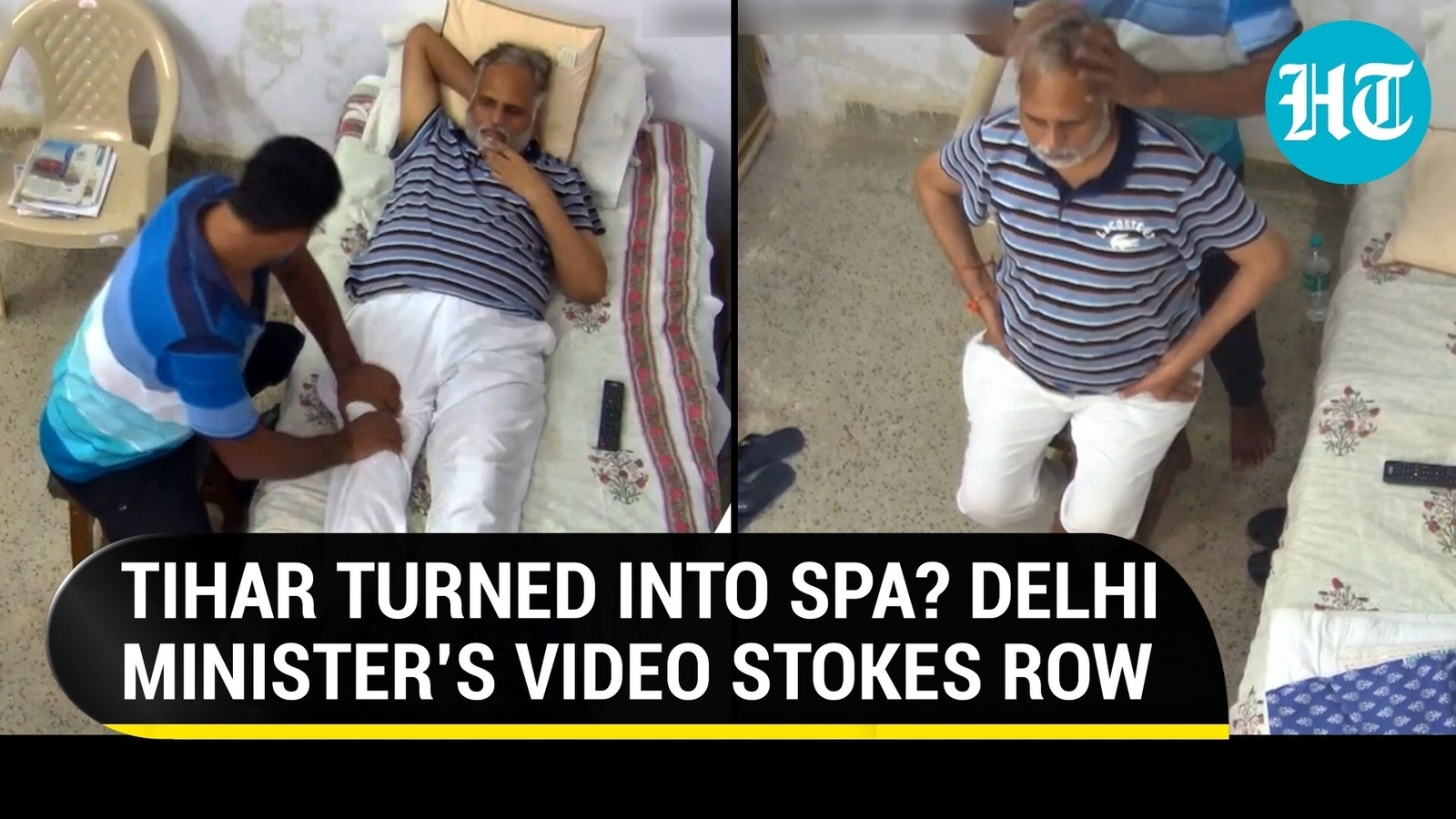 Delhi Ministers Massage Video In Tihar Goes Viral Bjp Lashes Kejriwal Aap Hits Back 4236