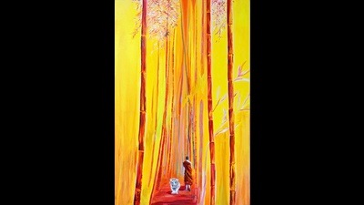The ongoing exhibition featuring works of architect-turned-artist Shikha Setia are divided in two series — Pause in the journey and In the passing. The ongoing exhibition featuring works of architect-turned-artist Shikha Setia are divided in two series — Pause in the journey and In the passing.