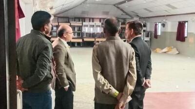 The chief election officer inspecting an EVM strong room in Himachal Pradesh’s Sirmaur. (HT File)