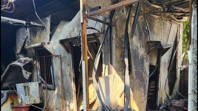 The fire brigade said the blaze was controlled within an hour. A short circuit of a wire in one of the porta cabins is suspected to be the cause. Seven chambers made of porta cabins were completely gutted. (Parveen Kumar/HT Photo)