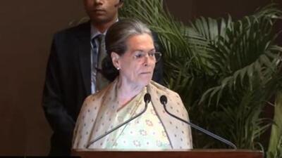 Former Congress president Sonia Gandhi. (Video grab/Twitter/Delhi Congress) Former Congress president Sonia Gandhi. (Video grab/Twitter/Delhi Congress)