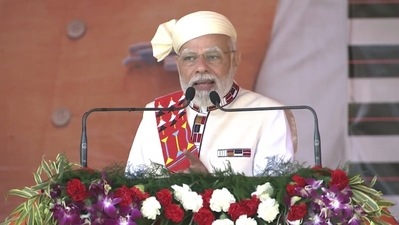 PM Modi speaks during the Arunachal event. (BJP/ Twitter) PM Modi speaks during the Arunachal event. (BJP/ Twitter)