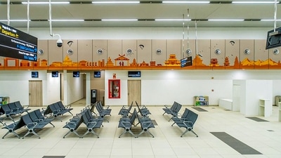 The airport terminal is a modern building, which promotes energy efficiency, renewable energy and recycling of resources. (PTI)