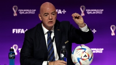 FIFA president Gianni Infantino during a press conference. (REUTERS)