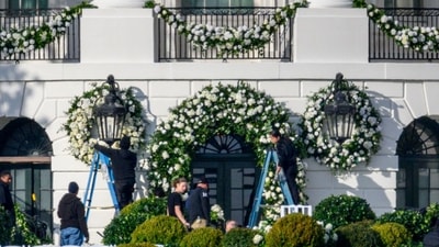 Naomi Biden: Wedding preparations are seen on the South Lawn of the White House. (AFP) Naomi Biden: Wedding preparations are seen on the South Lawn of the White House. (AFP)