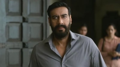 Ajay Devgn in a still from Drishyam 2. Ajay Devgn in a still from Drishyam 2.