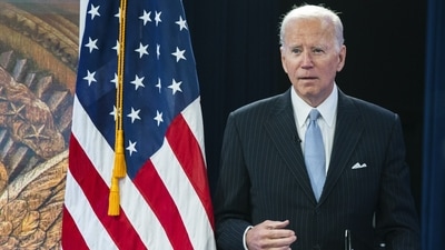 The United States President Joe Biden arrives for a meeting on Friday. (AP) The United States President Joe Biden arrives for a meeting on Friday. (AP)