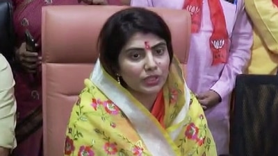 Rivaba Jadeja's candidature came as a setback to sitting MLA Hakubha Jadeja, an accused in a 2007 mob violence case. (ANI file) Rivaba Jadeja's candidature came as a setback to sitting MLA Hakubha Jadeja, an accused in a 2007 mob violence case. (ANI file)