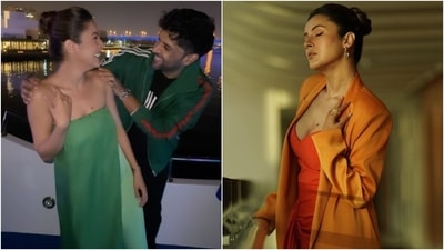 Shehnaaz Gill dances with Guru Randhawa in Dubai and stuns in two gorgeous outfits. (Instagram) Shehnaaz Gill dances with Guru Randhawa in Dubai and stuns in two gorgeous outfits. (Instagram)