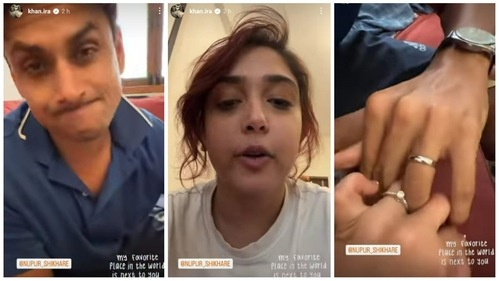 Ira Khan shared a fresh video to show her and Nupur Shikhare's engagement rings. Ira Khan shared a fresh video to show her and Nupur Shikhare's engagement rings.