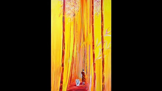 The ongoing exhibition featuring works of architect-turned-artist Shikha Setia are divided in two series — Pause in the journey and In the passing. The ongoing exhibition featuring works of architect-turned-artist Shikha Setia are divided in two series — Pause in the journey and In the passing.
