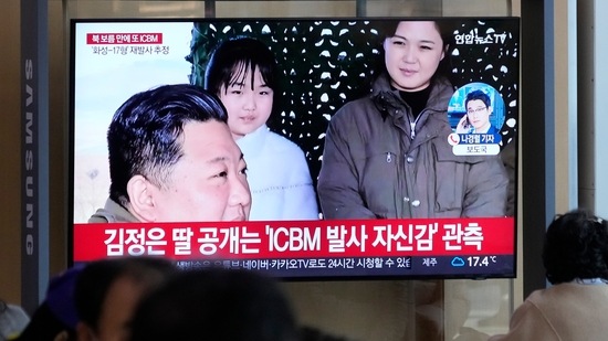 North Korea: A TV screen shows an image of North Korean leader Kim Jong Un.(AP)
