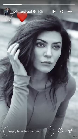 Taking to his Instagram Stories, Rohman Shawl posted a monochrome photo of Sushmita.