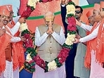 Prime Minister Narendra Modi at Veraval in Gir Somnath on Sunday. (ANI)