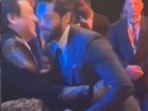 Fahad Mustafa rushed to touch Govinda's feet at a Dubai event. Fahad Mustafa rushed to touch Govinda's feet at a Dubai event.