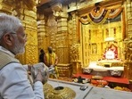 PM Modi offers prayers at the iconic Somnath temple in Gujarat. (BJP/ Twitter) PM Modi offers prayers at the iconic Somnath temple in Gujarat. (BJP/ Twitter)