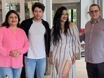 Rituparna Sengupta with Nick Jonas, Paul Kevin Jonas, and Madhu Chopra at Priyanka Chopra's LA home. Rituparna Sengupta with Nick Jonas, Paul Kevin Jonas, and Madhu Chopra at Priyanka Chopra's LA home.