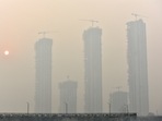 A view of skyscrapers engulfed in dense smog amid rising air pollution levels, in Noida, India. Doctors reveal the impact of air pollution on our mental health (Photo by Sunil Ghosh/ Hindustan Times ) A view of skyscrapers engulfed in dense smog amid rising air pollution levels, in Noida, India. Doctors reveal the impact of air pollution on our mental health (Photo by Sunil Ghosh/ Hindustan Times )