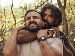 Saif Ali Khan and Hrithik Roshan in a still from Vikram Vedha. Saif Ali Khan and Hrithik Roshan in a still from Vikram Vedha.