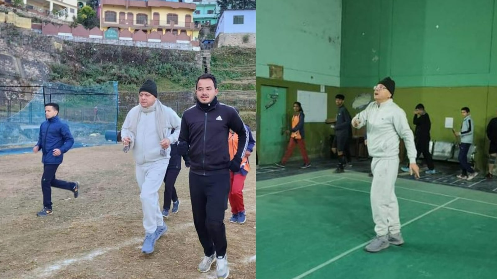 Uttarakhand CM joins enthusiasts on running track, then plays badminton. Watch