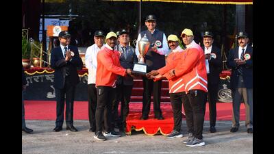 Dy CM Devendra Fadnavis at RPF headquarters for the national police games championships in Pune on Sunday. (HT PHOTO) Dy CM Devendra Fadnavis at RPF headquarters for the national police games championships in Pune on Sunday. (HT PHOTO)