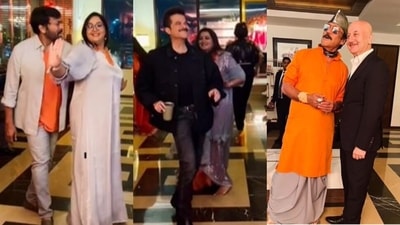 Anupam Kher gave his fans glimpses inside the recent 1980s actors' reunion bash. Anupam Kher gave his fans glimpses inside the recent 1980s actors' reunion bash.