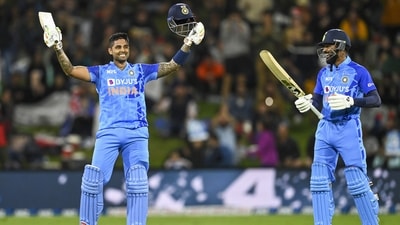 Suryakumar Yadav celebrates his century during the T20I between India and New Zealand at Bay Oval (AP) Suryakumar Yadav celebrates his century during the T20I between India and New Zealand at Bay Oval (AP)