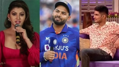 Urvashi Rautela; Rishabh Pant; Shubman Gill Urvashi Rautela; Rishabh Pant; Shubman Gill