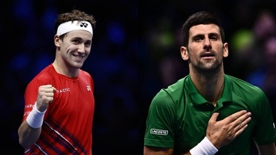 Casper Ruud; Novak Djokovic Casper Ruud; Novak Djokovic
